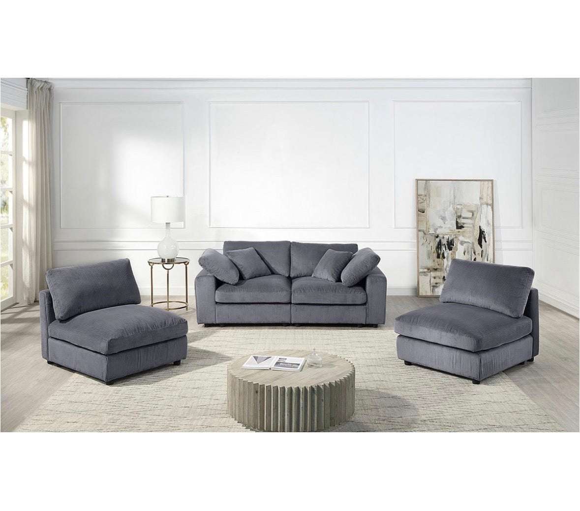 Modulsofa in Breitcord - 351cm Breite | PolsterOase - POLSTEROASE