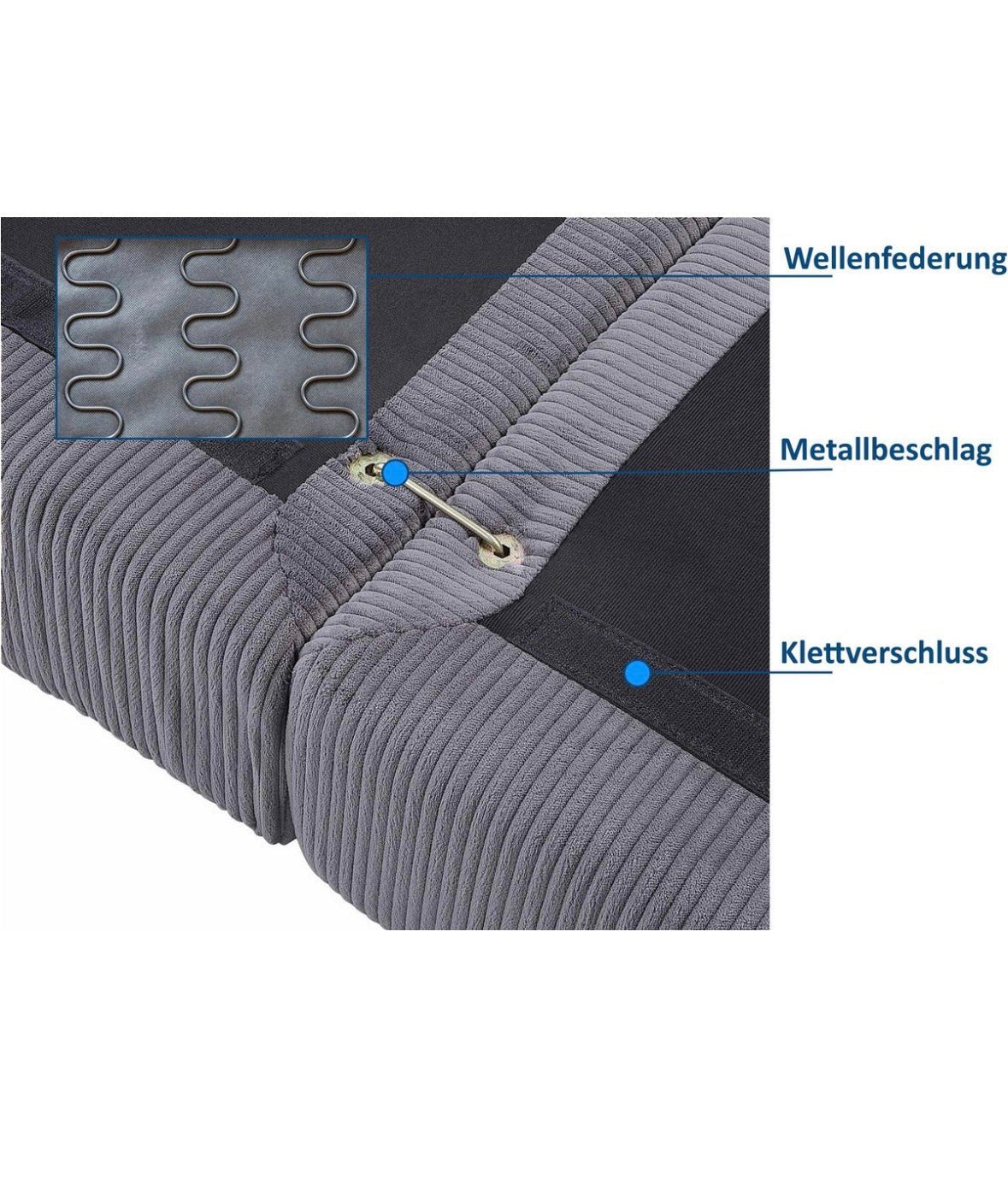 XXL - Modulsofa in Breitcord Anthrazit - POLSTEROASE
