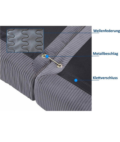 XXL - Modulsofa in Breitcord Anthrazit - POLSTEROASE