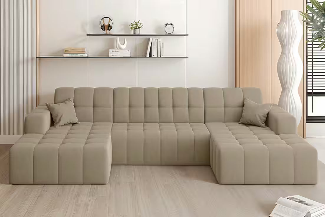 Sofa Wohnlandschaft Nova in Samtvelours, 350 cm Breite