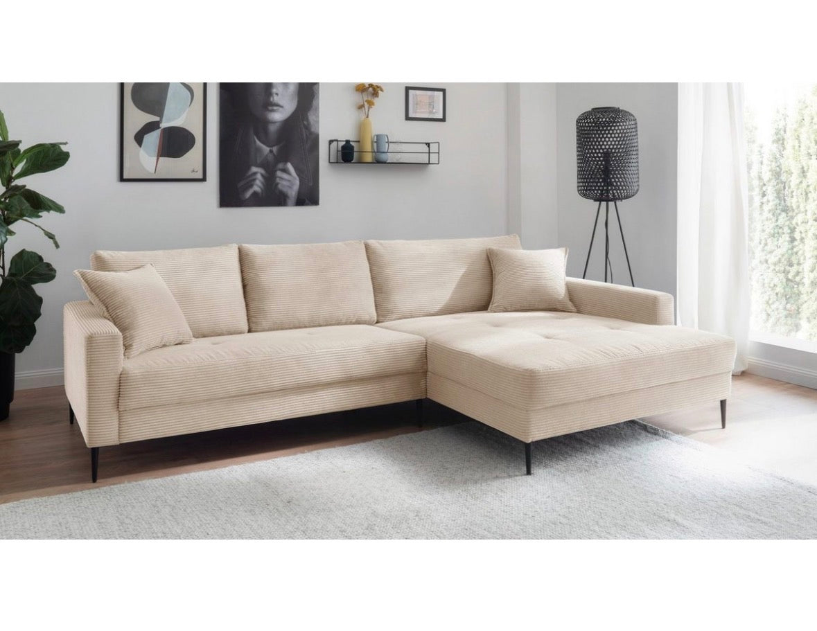 Ecksofa in Cord, 285cm Breit | PolsterOase