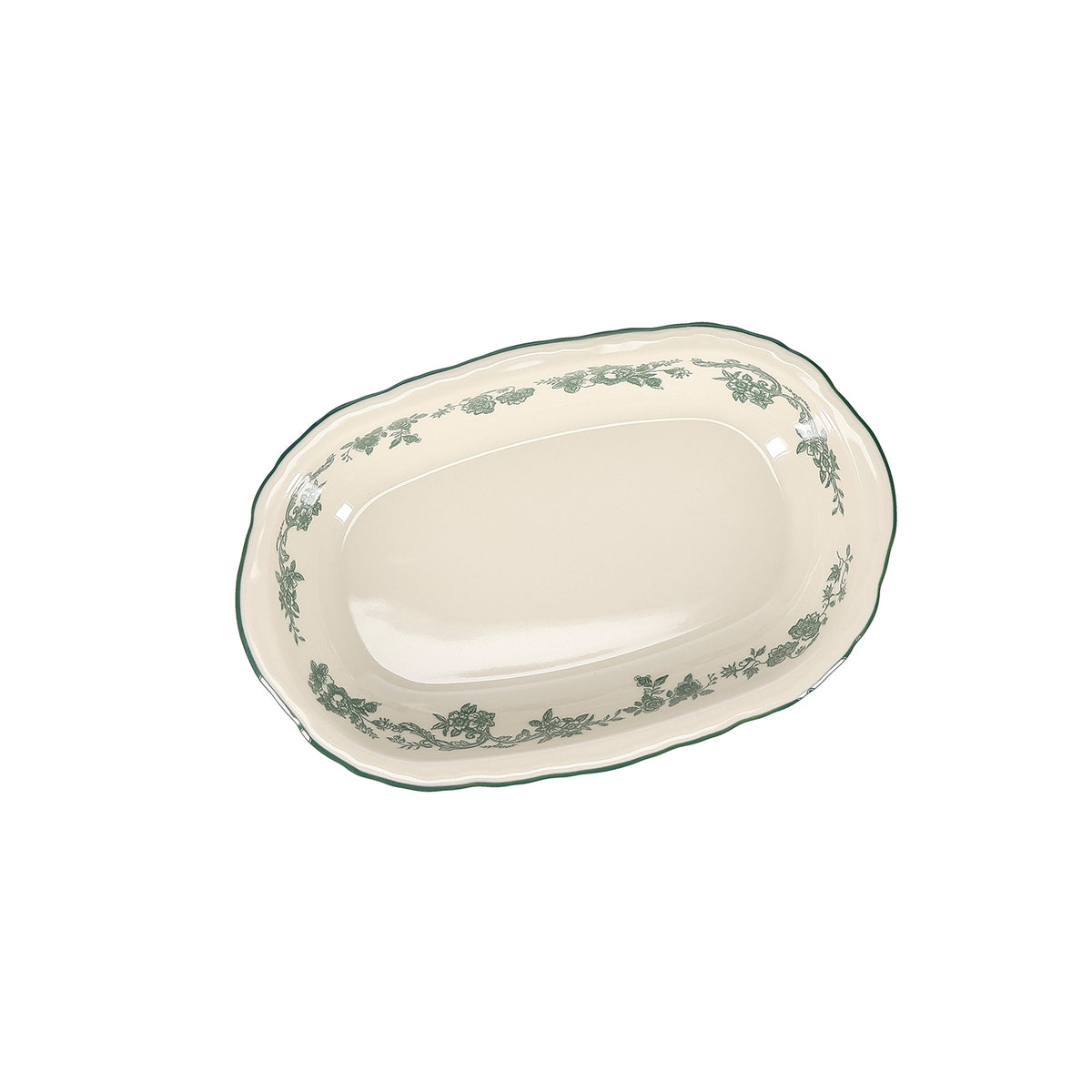 Servierschale 26,5 x 17,5 x H4,5 cm, oval, grün, Cyril – 2er-Set
