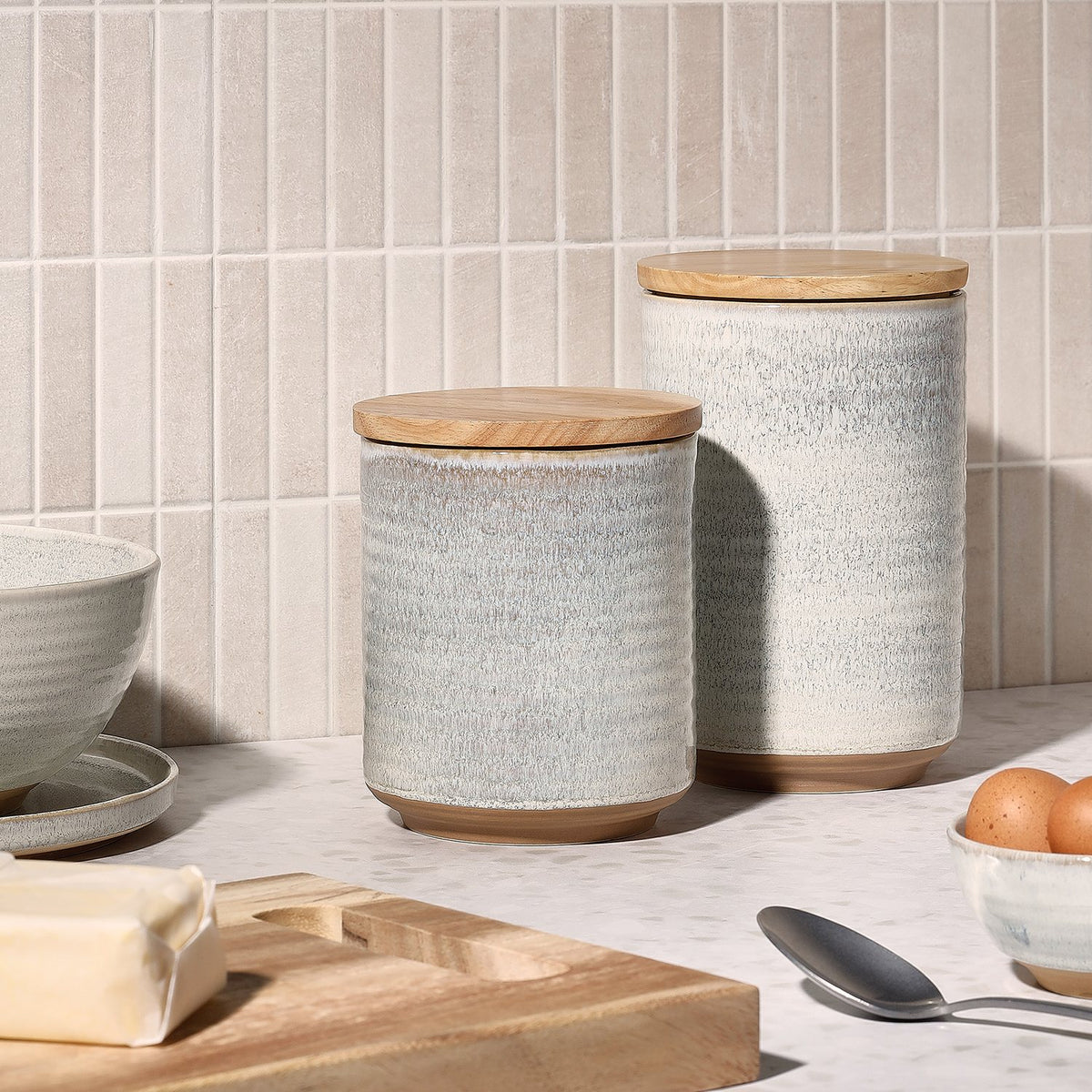 Salt & Pepper Kanister 12,5xH20cm beige Cameo – Produktansicht 2