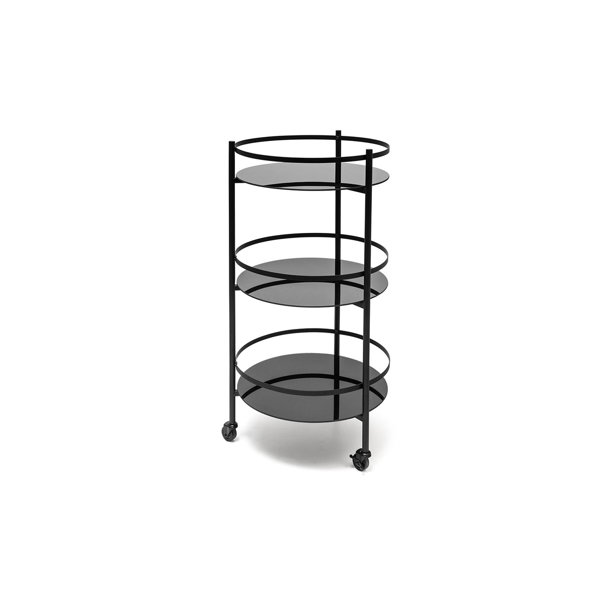 S|P Collection Bar-Servierwagen 48×H96 cm, 3 Ebenen, schwarz – Produktansicht 1
