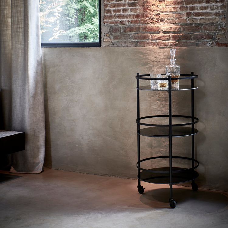 S|P Collection Bar-Servierwagen 48×H96 cm, 3 Ebenen, schwarz – Produktansicht 2