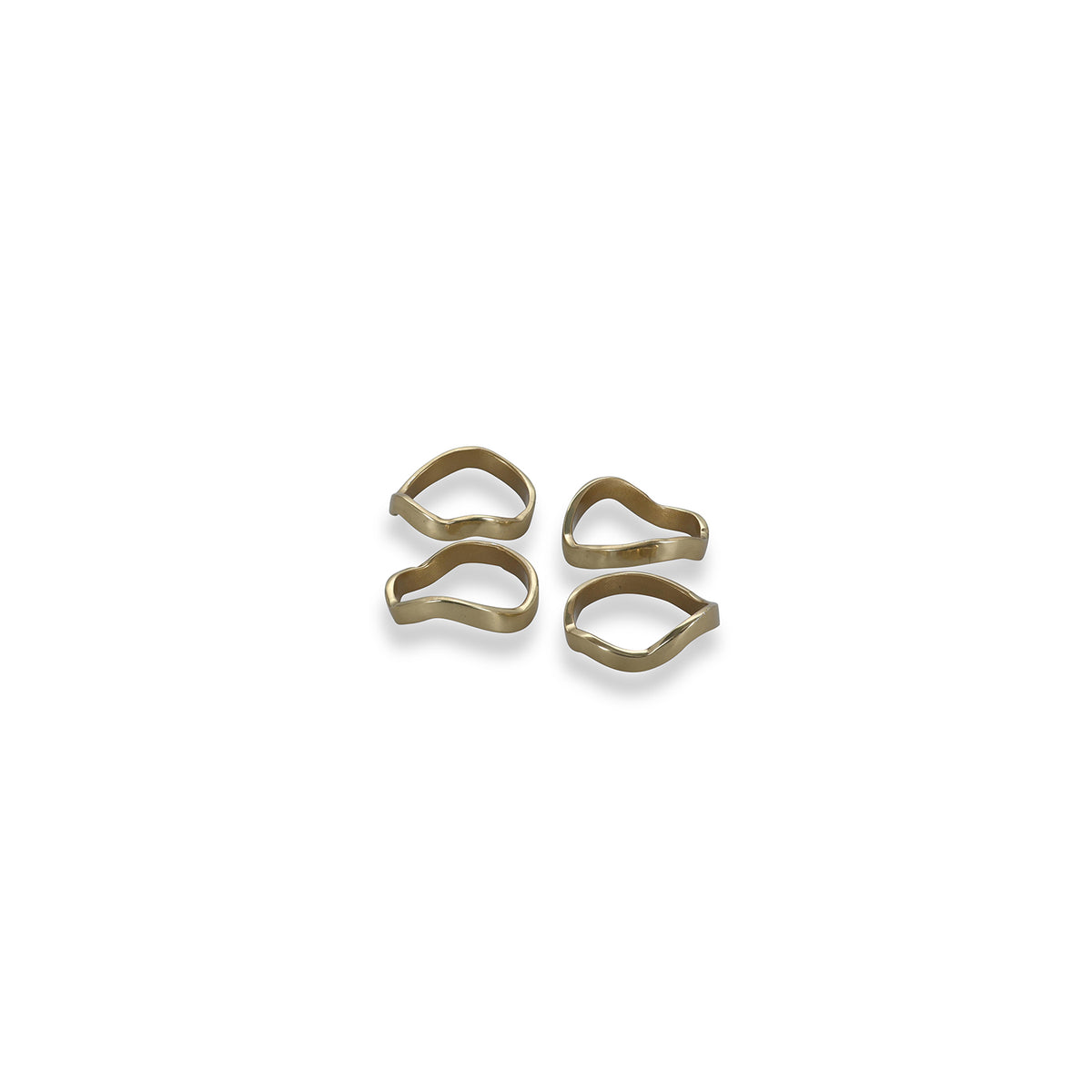 S|P Collection Serviettenring 4,5 cm, organisch geformter goldfarbener Anhänger – 4er-Set – Produktansicht 5