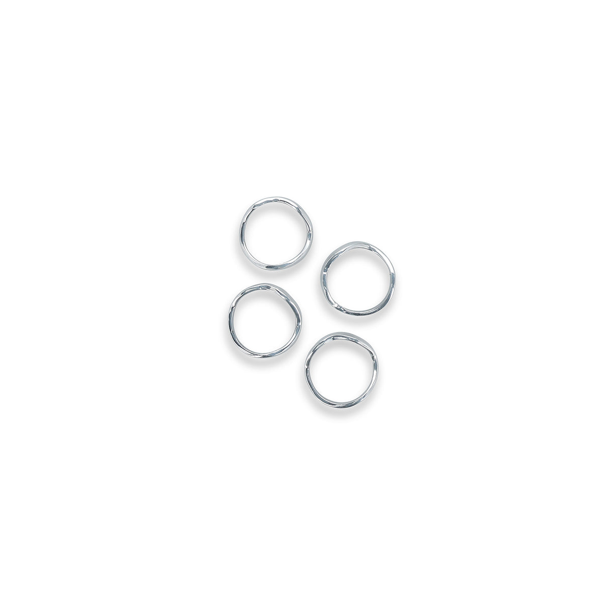 S|P Collection Serviettenring 4,5 cm, organisch geformt, Silber-Anhänger - 4er-Set – Produktansicht 4
