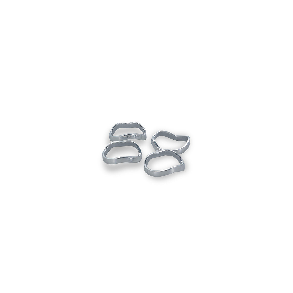 S|P Collection Serviettenring 4,5 cm, organisch geformt, Silber-Anhänger - 4er-Set – Produktansicht 5