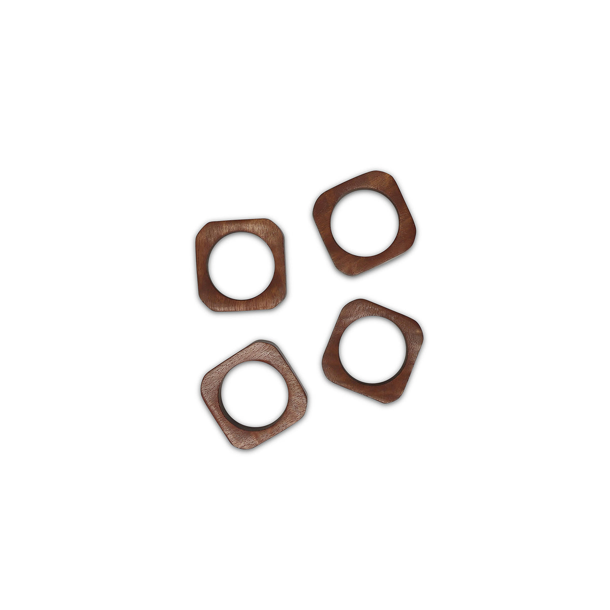 S|P Collection Serviettenring 4,5 x 4,5 cm quadratisch, Holz Moku – 4er-Set – Produktansicht 3