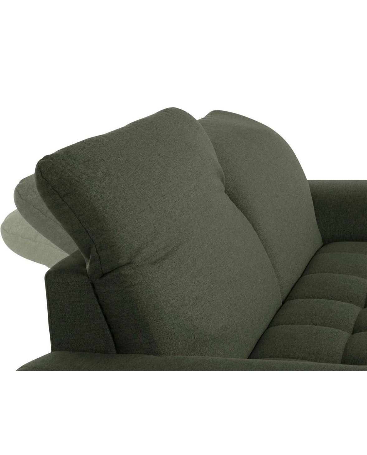 2,5 Sitzer / Sofa mit Kopfstützenverstellung in Webstoff Grün - POLSTEROASE
