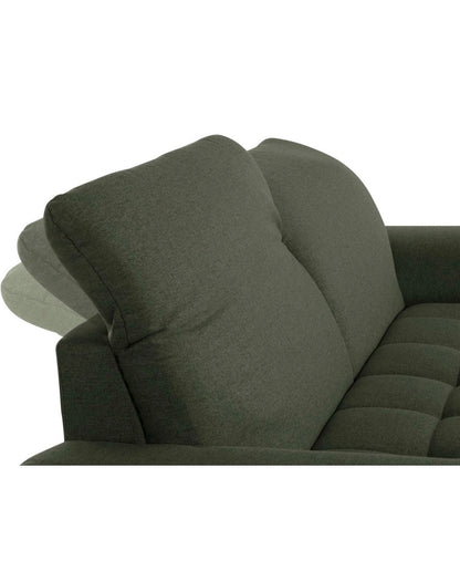 2,5 Sitzer / Sofa mit Kopfstützenverstellung in Webstoff Grün - POLSTEROASE
