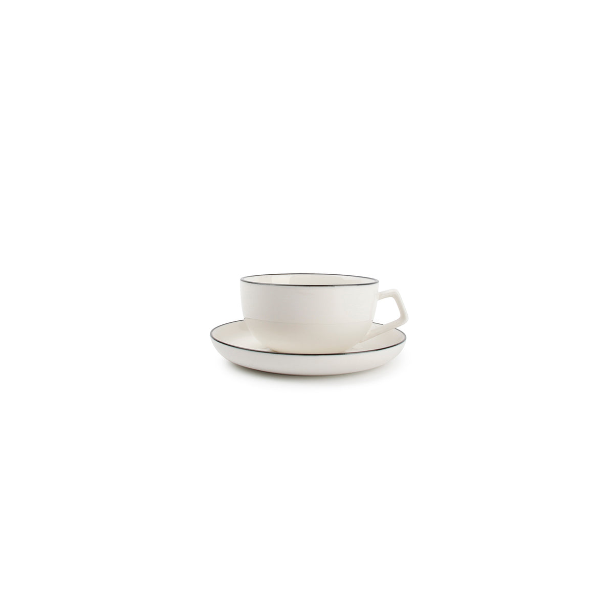S|P Collection Tasse 22 cl mit Untertasse, weiß, Studio Base – 4er-Set – Produktansicht 1