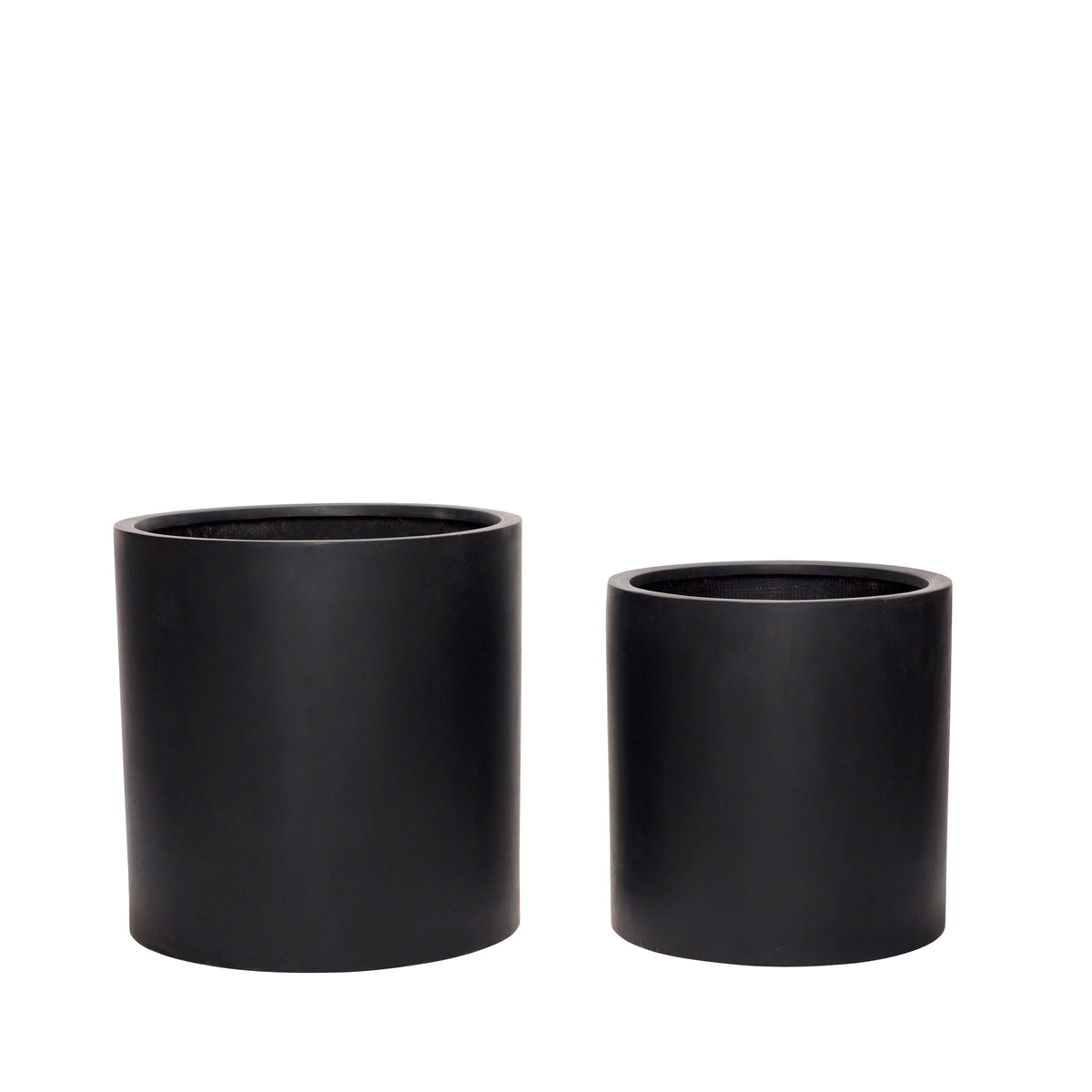 PolsterOase Möbel – Wüstentöpfe aus Fiberstone und Sandstein, 2er, Set, Schwarz – Ansicht 2