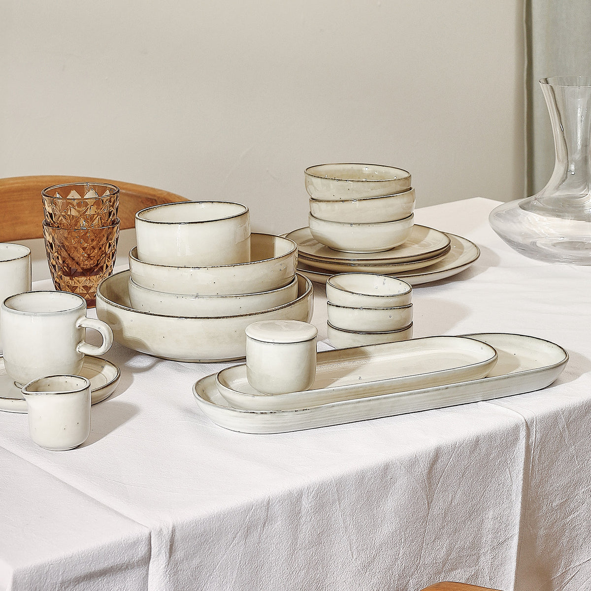 Salt & Pepper Servierschale 28 x H7 cm elfenbein Meridian – 2er-Set – Produktansicht 2