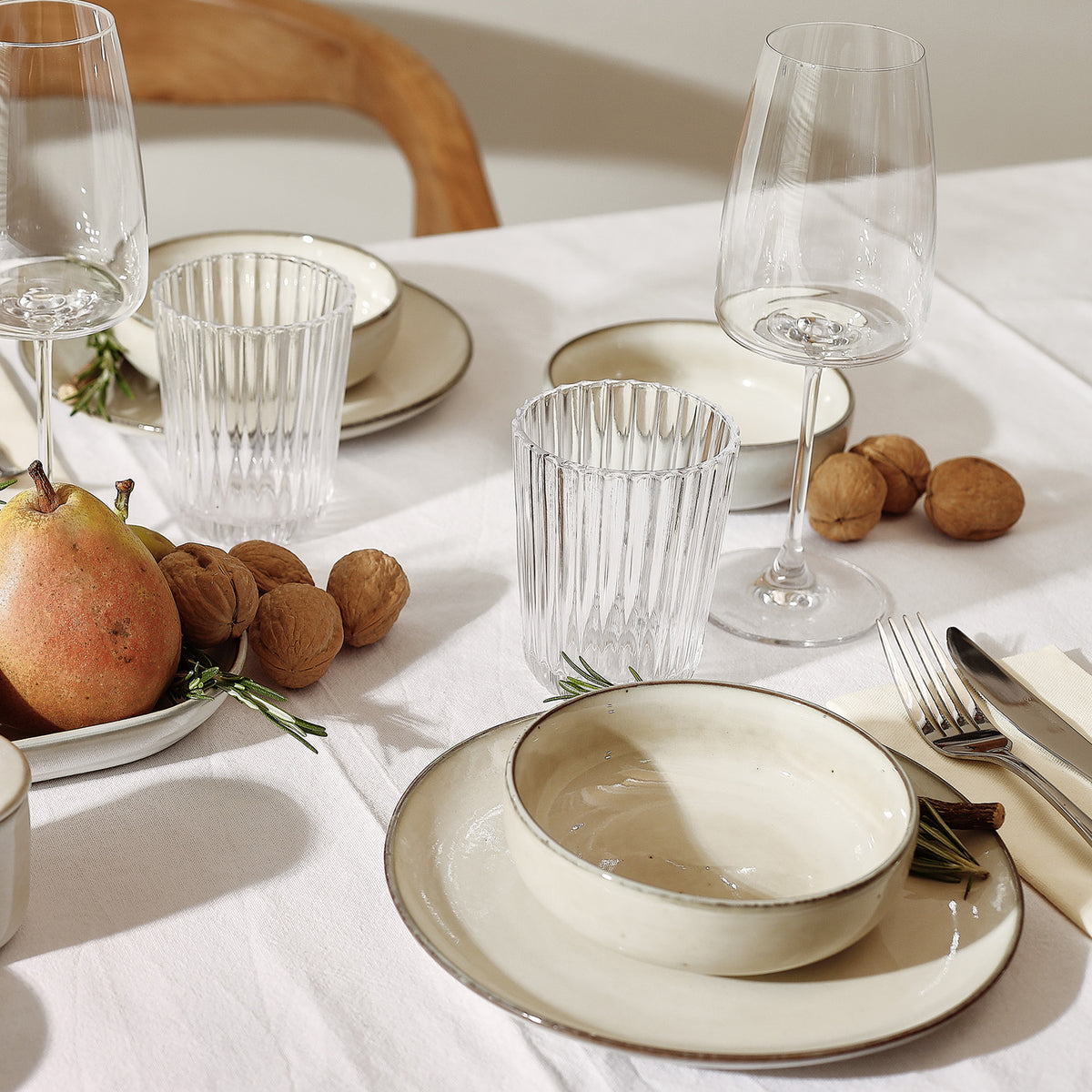 Salt & Pepper Schale 13xH4cm elfenbein Meridian – 4er-Set – Produktansicht 2
