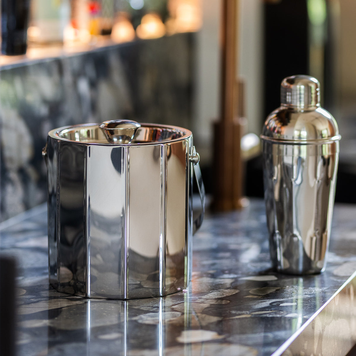 S|P Collection Eiseimer 15,5 x H 17,5 cm, doppelwandig, silber, Nox – Produktansicht 2