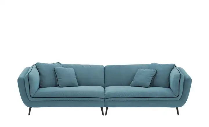 Big Sofa + Sessel / Schaukelsessel in Webstoff Blau - POLSTEROASE