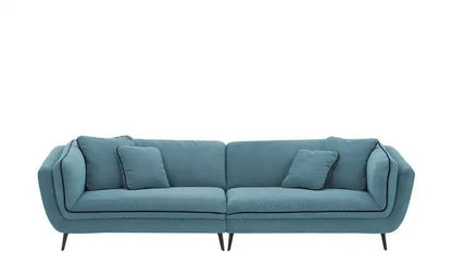Big Sofa + Sessel / Schaukelsessel in Webstoff Blau - POLSTEROASE