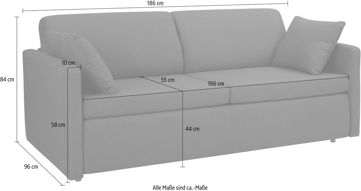 Schlafsofa 140x200 cm in Struktur