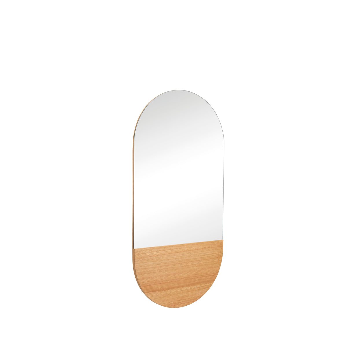 Crescent Wandspiegel, oval, natur