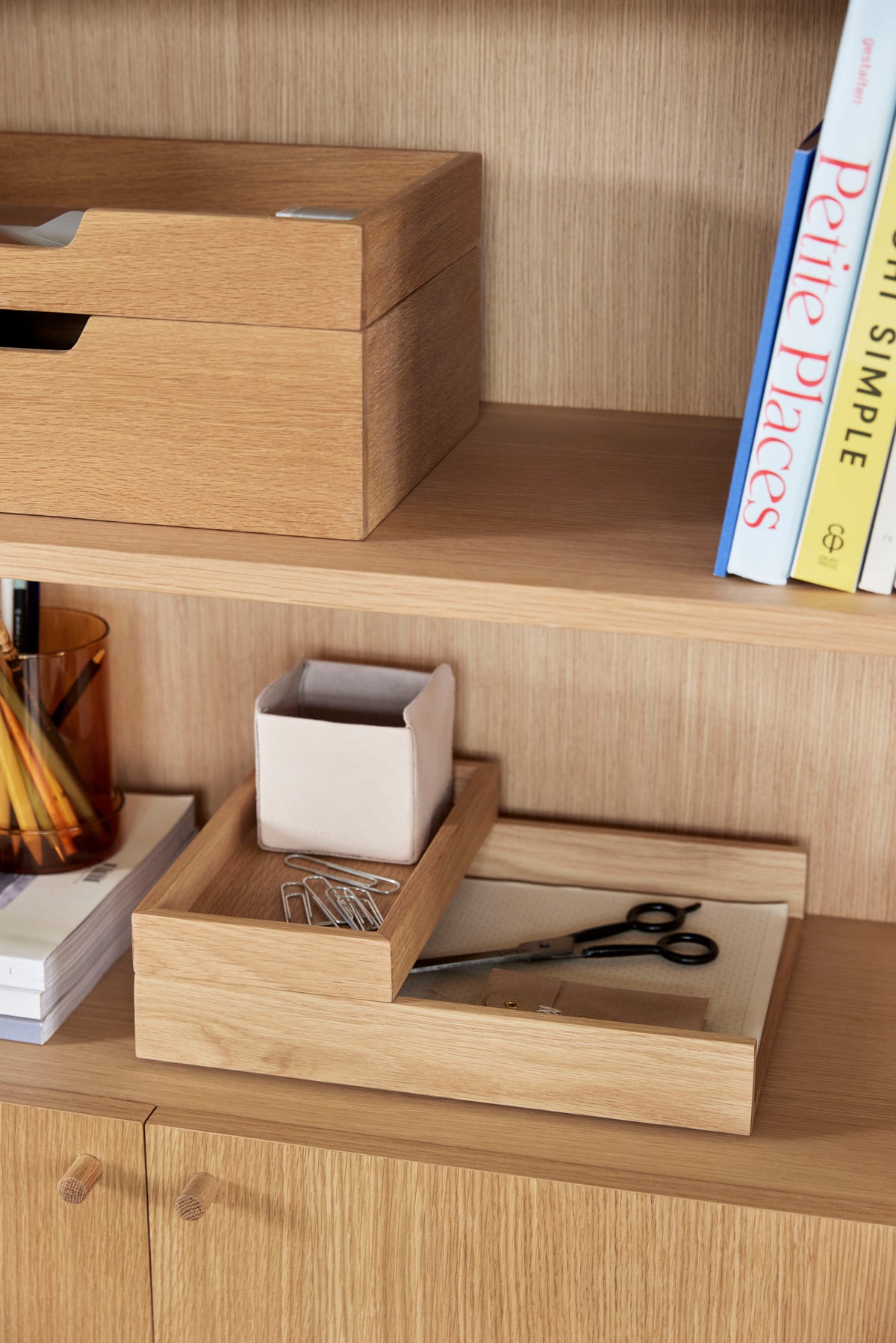 Rail Schreibtisch-Organizer aus Eichenholz, Natur, 2er-Set