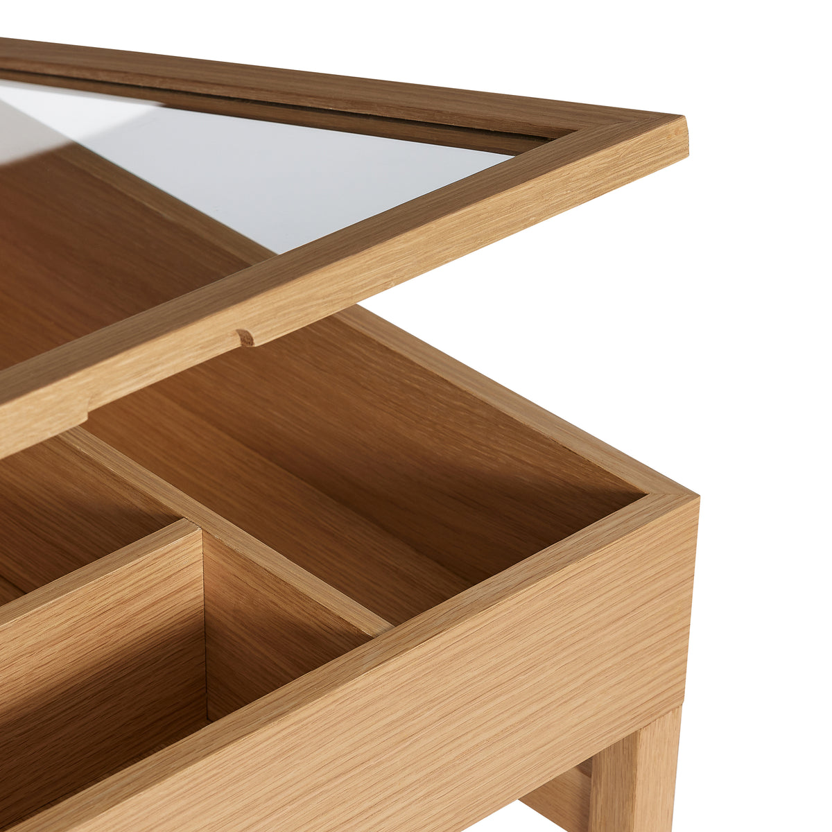 Glitz Couchtisch aus Holz und Glas