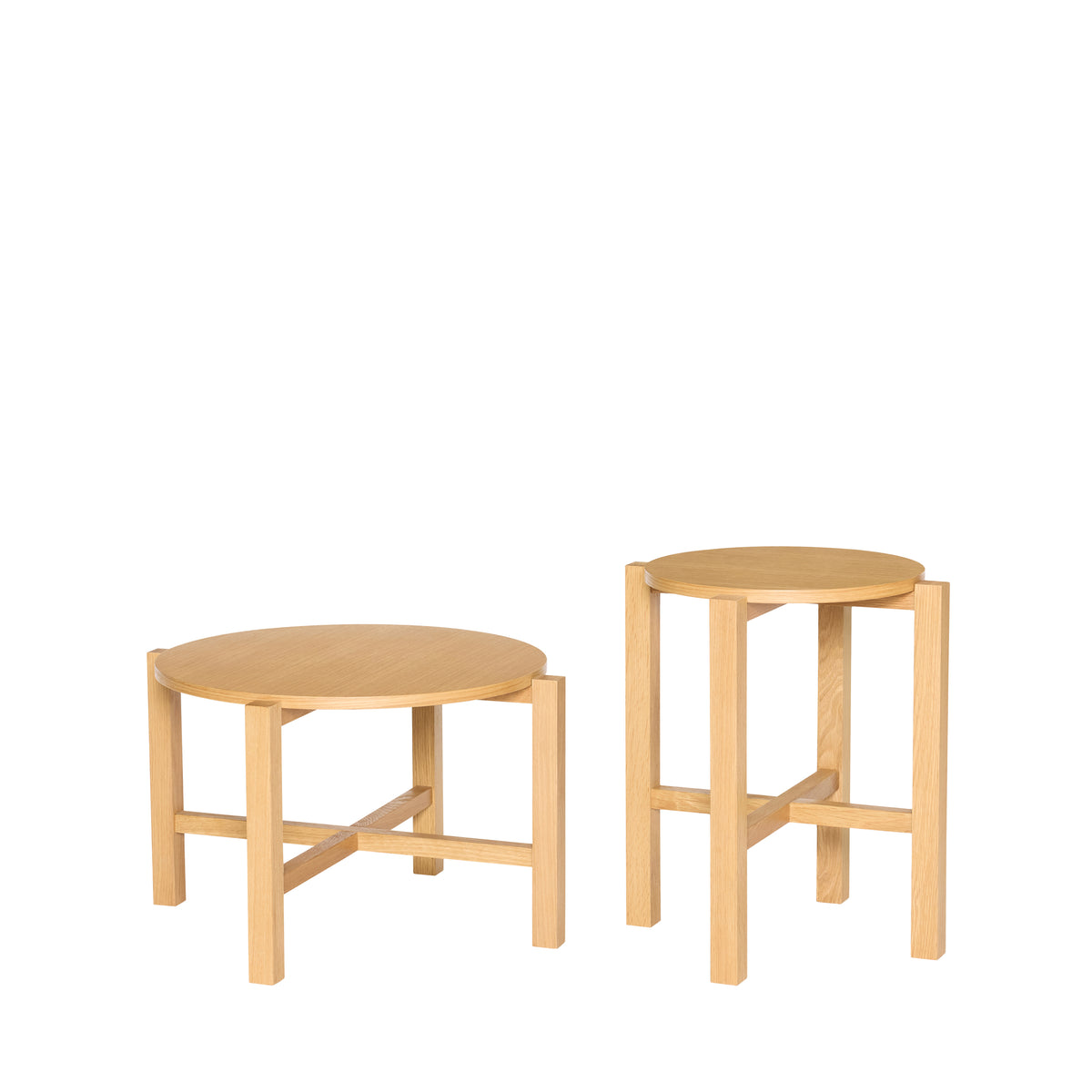 PolsterOase Möbel – Four Couchtische aus Eichenholz, 2er, Set