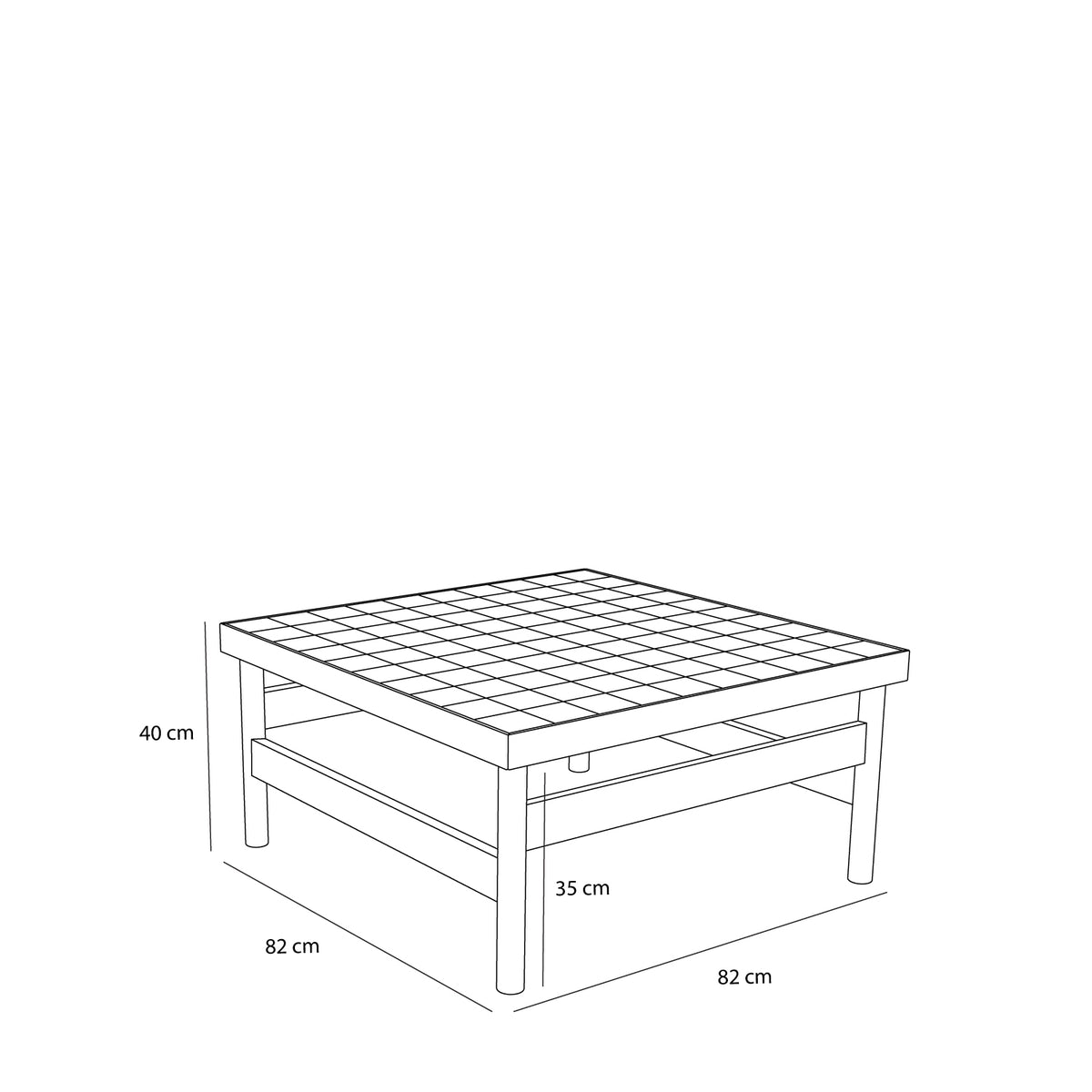 Skak Couchtisch aus Eichenholz, Natur, 82 × 82 cm