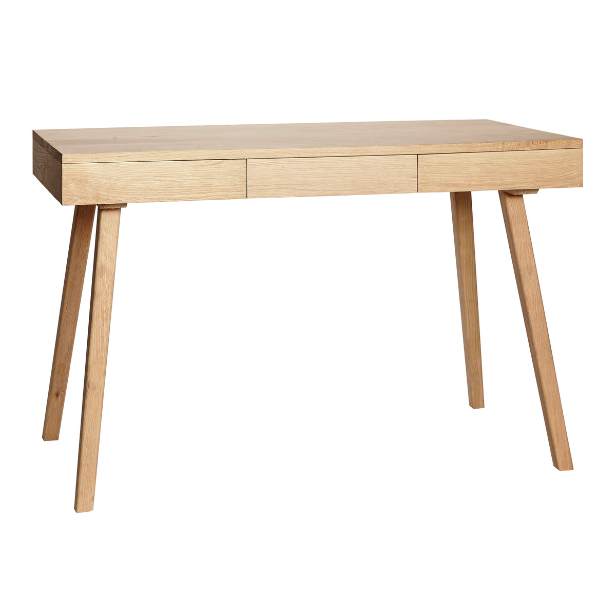 Tripple Schreibtisch aus Eichenholz mit 3 Schubladen, Natur, 120 cm