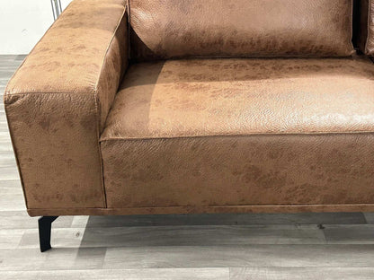 3 - Sitzer in Lederoptik Braun / Cognac - POLSTEROASE