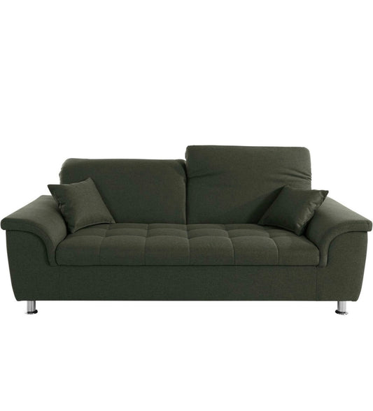 2,5 Sitzer / Sofa mit Kopfstützenverstellung in Webstoff Grün - POLSTEROASE