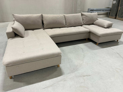 XL Wohnlandschaft in Webstoff Sand / Beige (Nordic Style) - POLSTEROASE