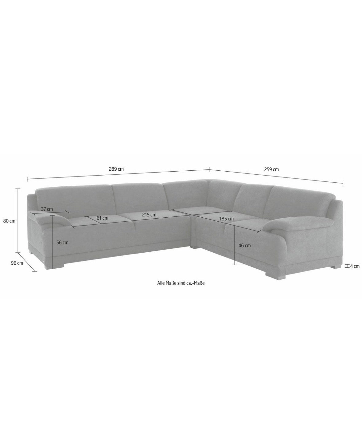 Ecksofa in Microfaser, 289cm Breit | PolsterOase