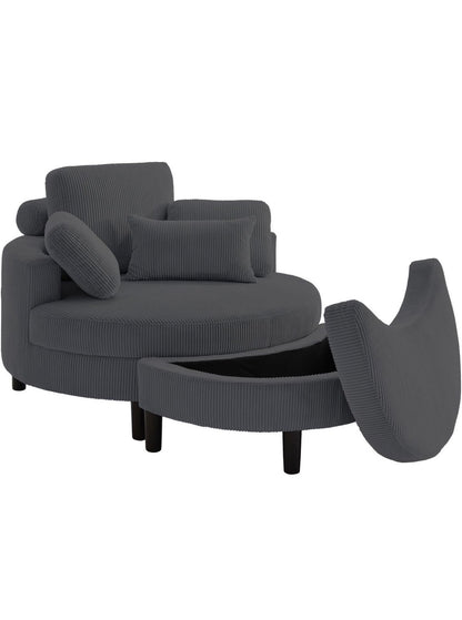 Loveseat / Relaxliege in Cord Anthrazit - POLSTEROASE