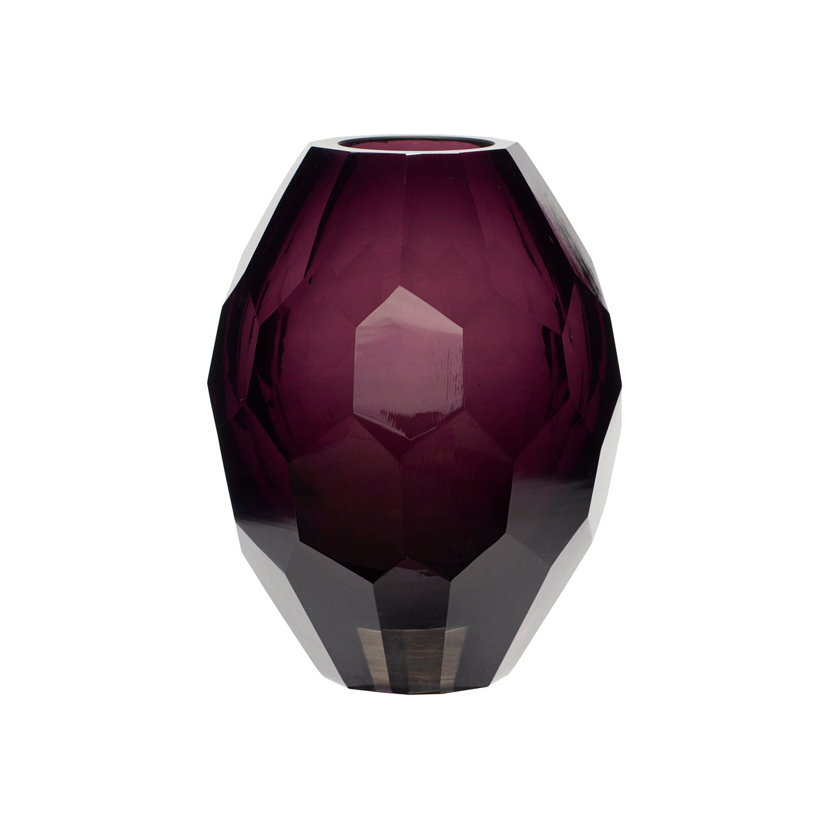 Facet Vase, Burgunderrot