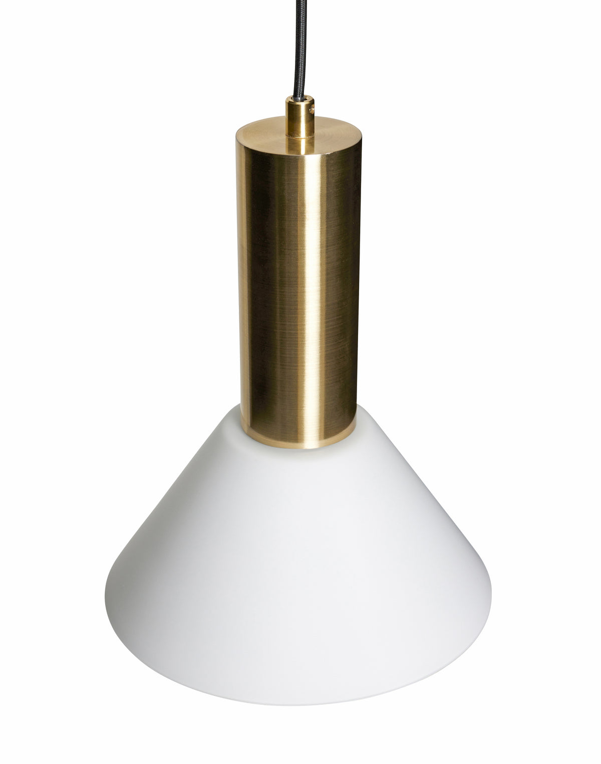 Contrast Pendelleuchte – Messing & Weißglas, Ø 25 cm