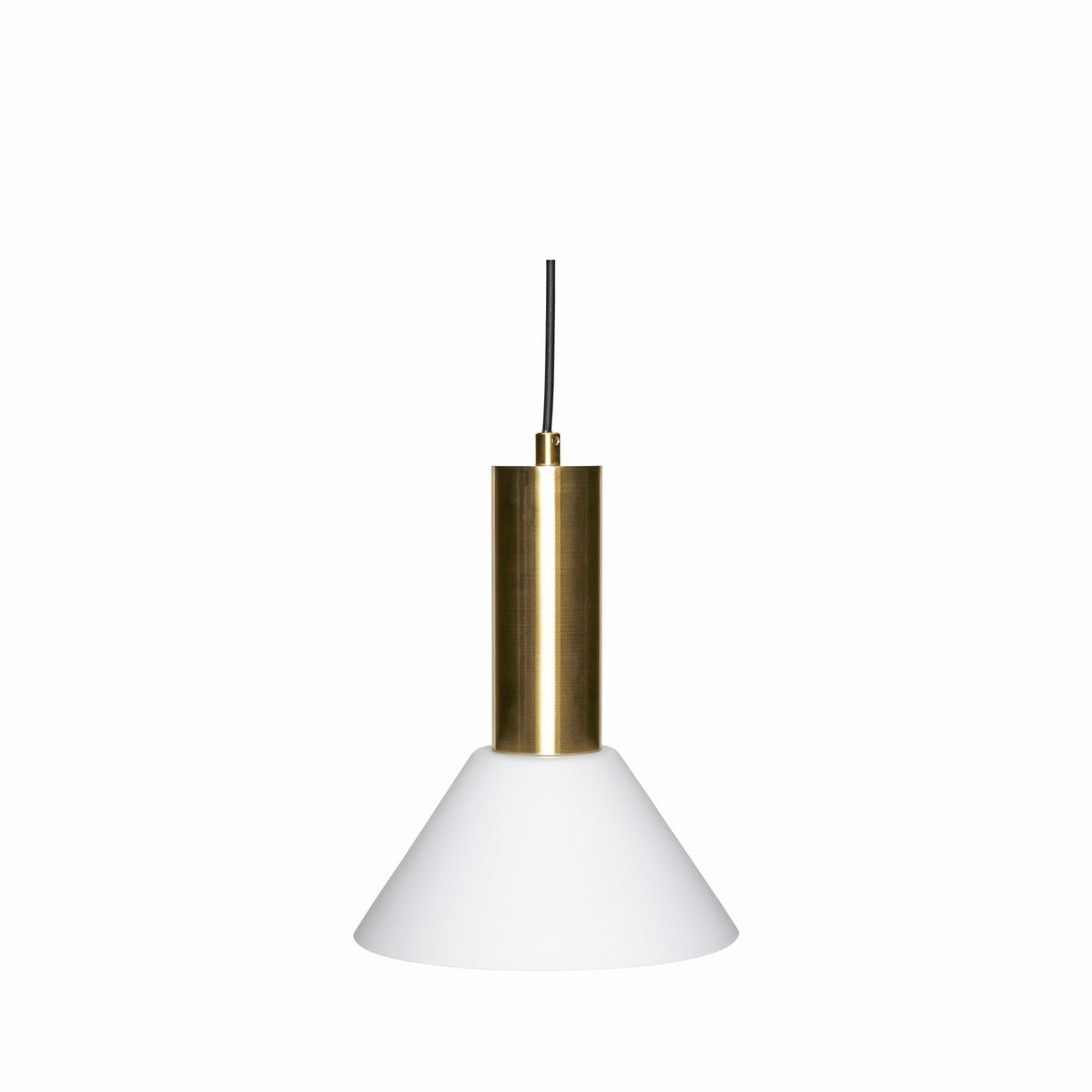 Contrast Pendelleuchte – Messing & Weißglas, Ø 25 cm