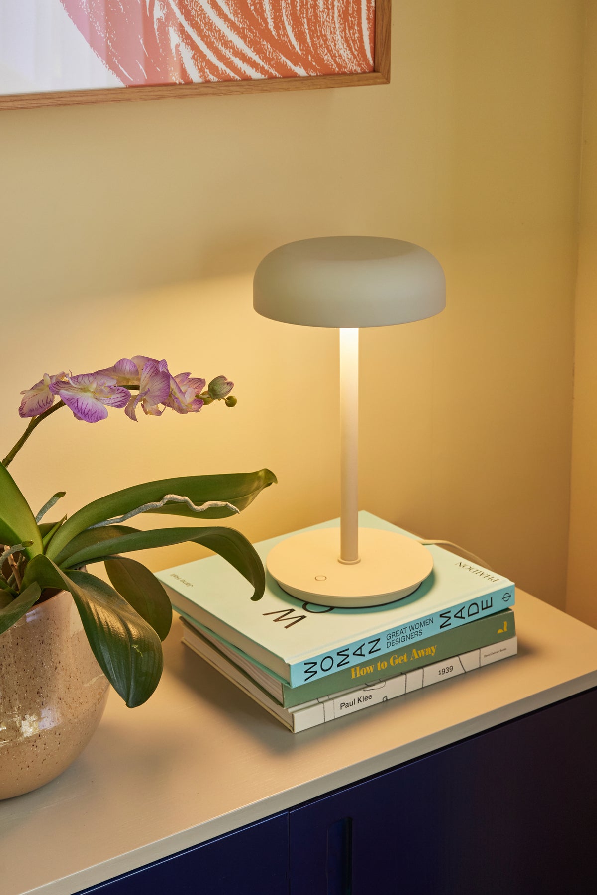Velo Tischlampe – LED dimmbar, Sand, Ø 20 × 37 cm
