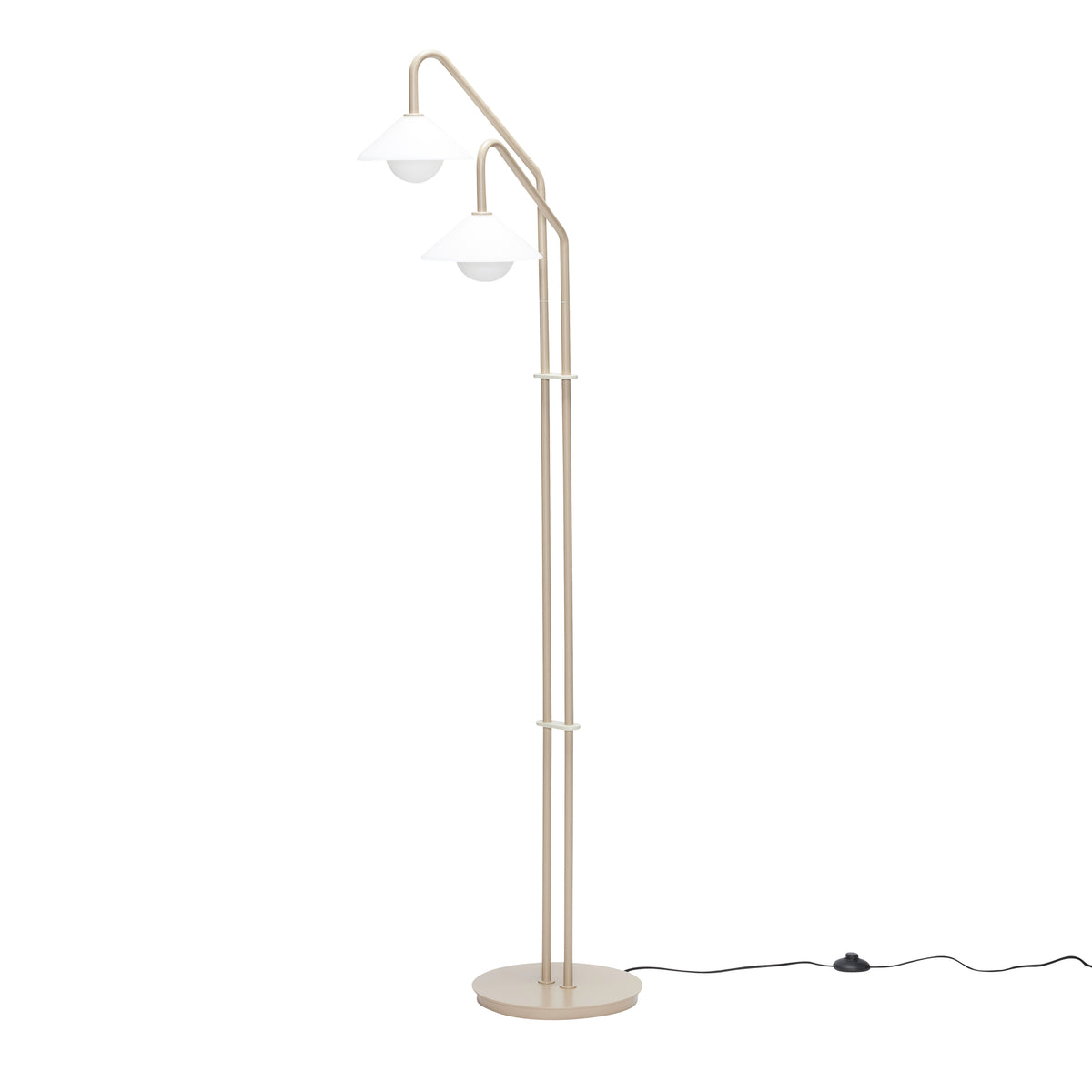 Como Stehleuchte aus Glas und Metall, Beige/Weiß, 165 cm