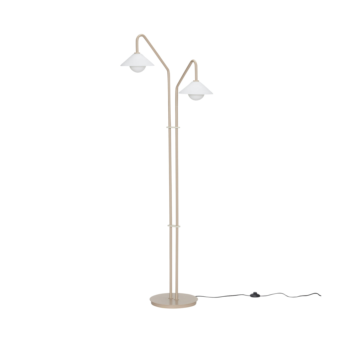 Como Stehleuchte aus Glas und Metall, Beige/Weiß, 165 cm