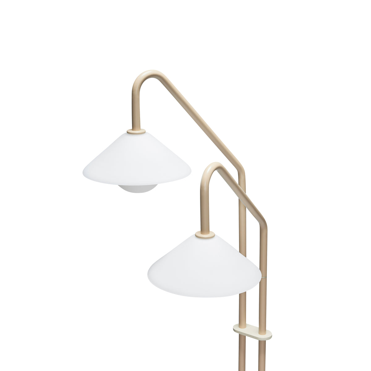 Como Stehleuchte aus Glas und Metall, Beige/Weiß, 165 cm