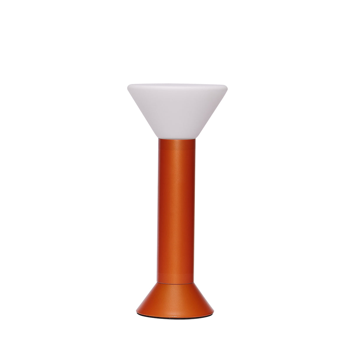 PolsterOase Möbel – Flash Akku, Tischlampe aus Glas und Metall, Metallic, Orange