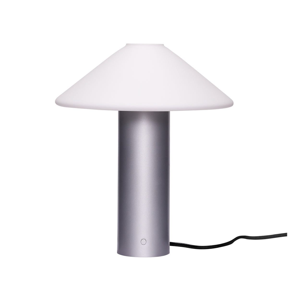 PolsterOase Möbel – Orbit Tischlampe aus Opalglas und Eisen