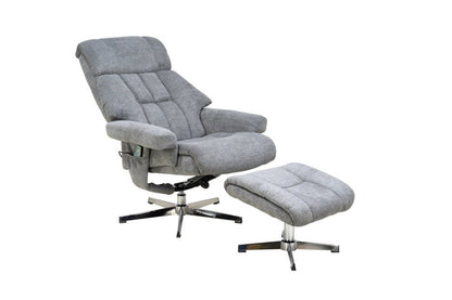 Elektrischer TV Drehsessel Sessel mit Massage + Wärme und Hocker - POLSTEROASE