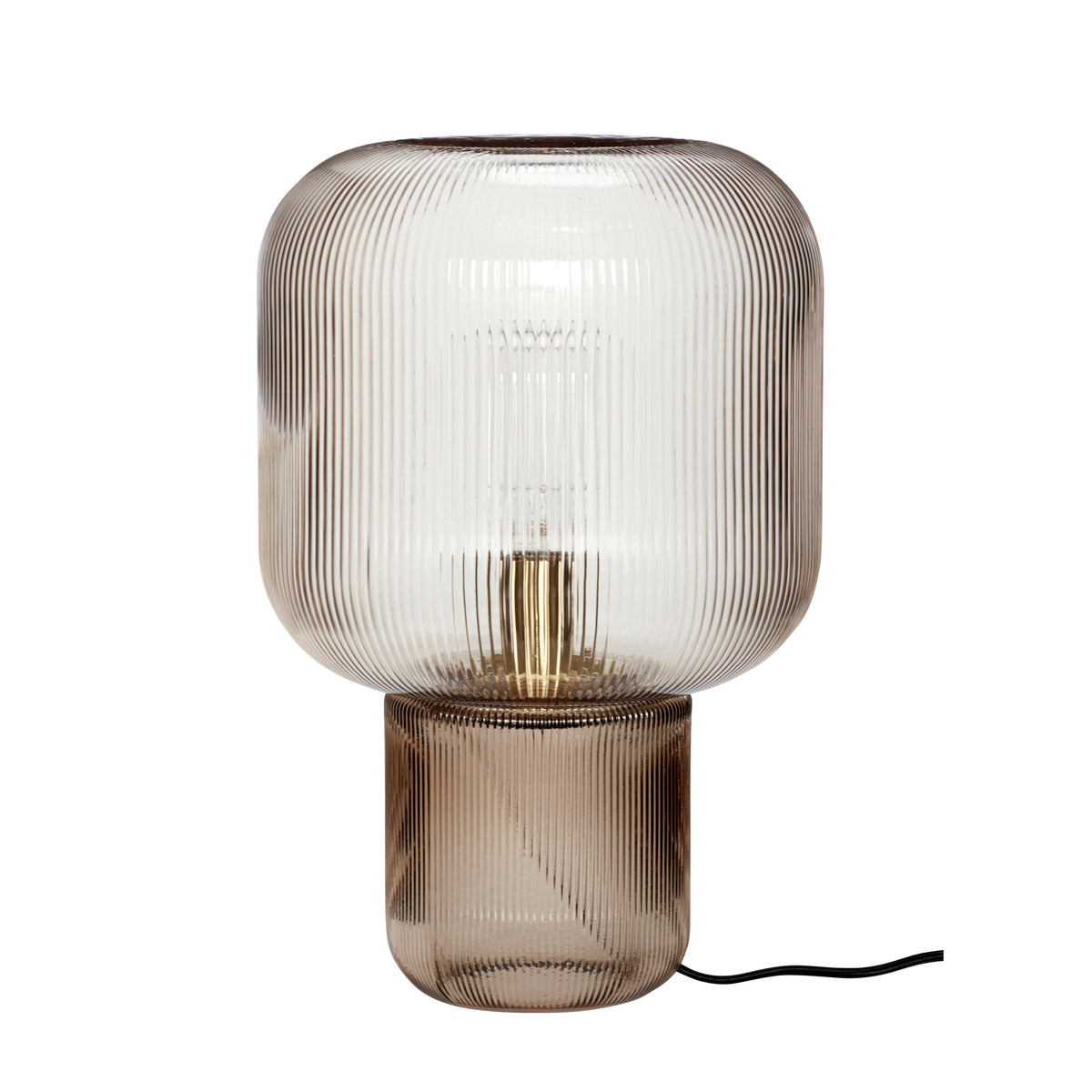 PolsterOase Möbel – Pirum Tischlampe aus mundgeblasenem Glas, Braun – Ansicht 2