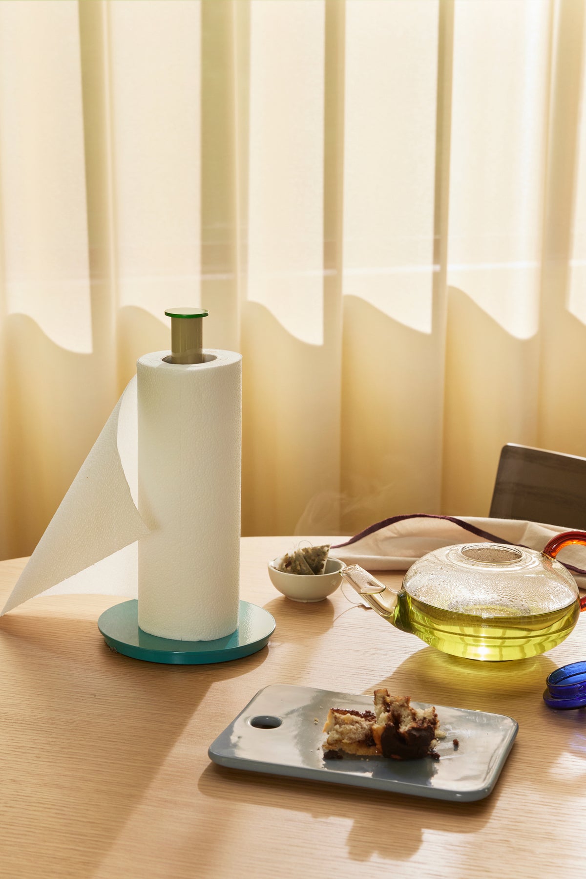 PolsterOase Möbel – Küchenrollenhalter aus Metall, Blau/Grau/Grün – Ansicht 4