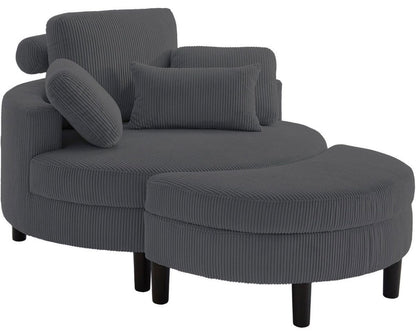 Loveseat / Relaxliege in Cord Anthrazit - POLSTEROASE