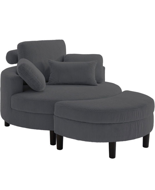 Loveseat / Relaxliege in Cord Anthrazit - POLSTEROASE
