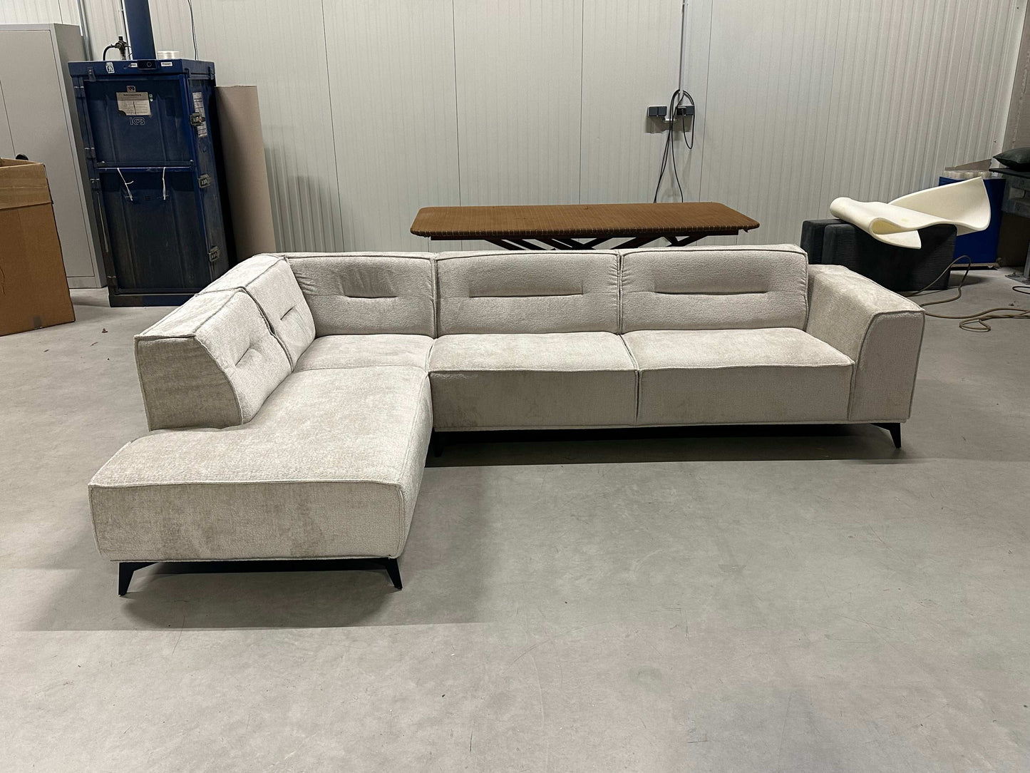 Ecksofa L-Form in Bouclé Naturton