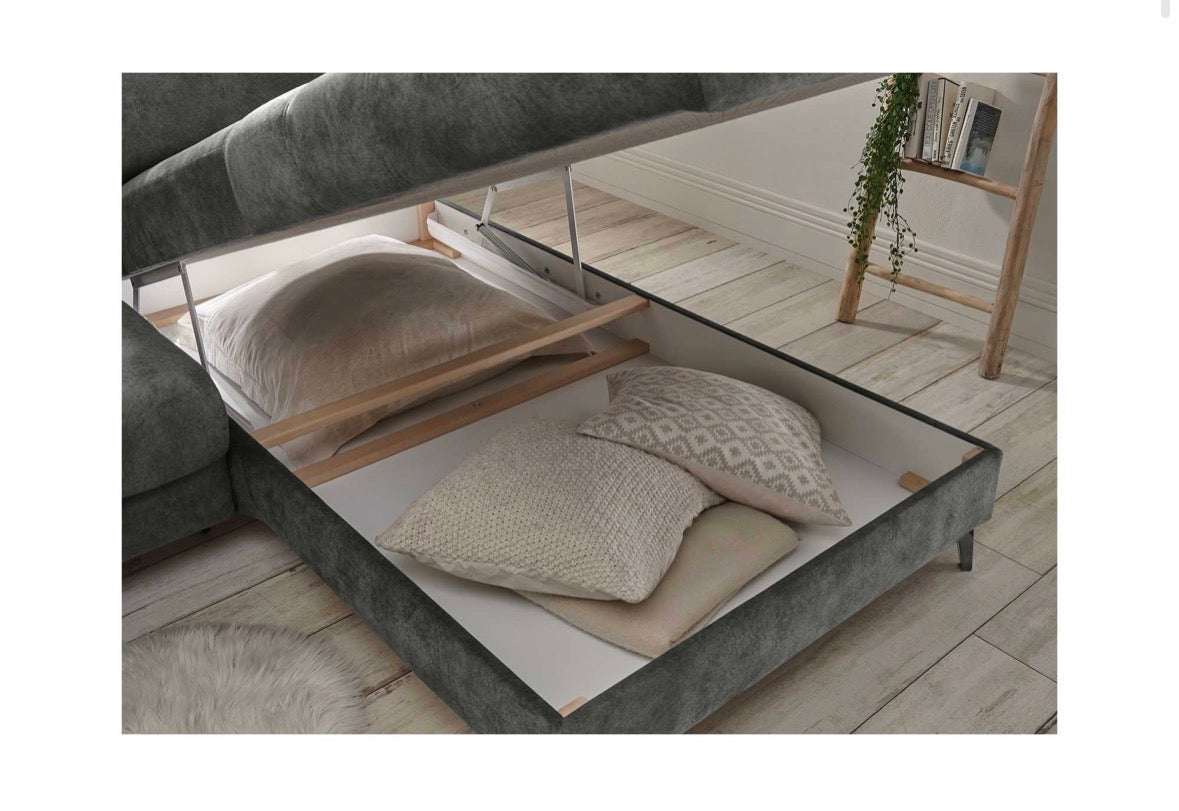 Elektrisches Ecksofa in Samt, 282cm Breite | PolsterOase